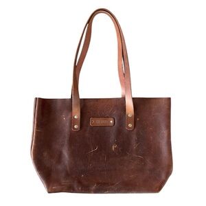 Chic Sparrow | Women’s Brown Leather Rugged Over The Shoulder Tote Bag OS